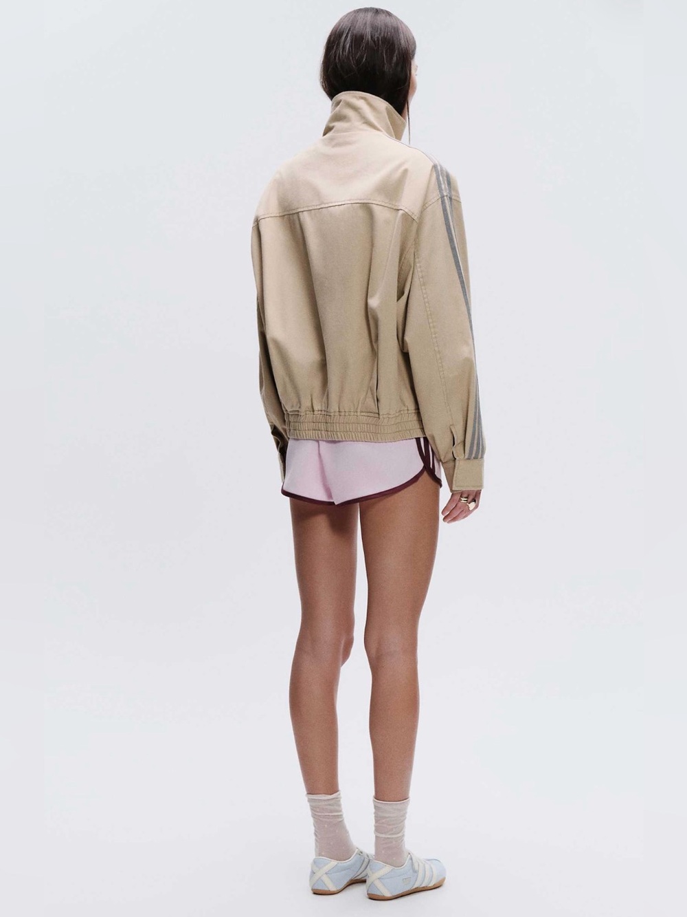 NWT adidas Originals × ASOS track jacket with funnel neck in beige twill - Picture 7 of 7